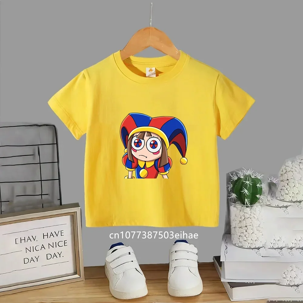 The Amazing Digital Circus Kids Cotton T-Shirt, Anime Short Sleeve Casual Tops, Perfect Birthday Gift for Boys Girls Anime Fans