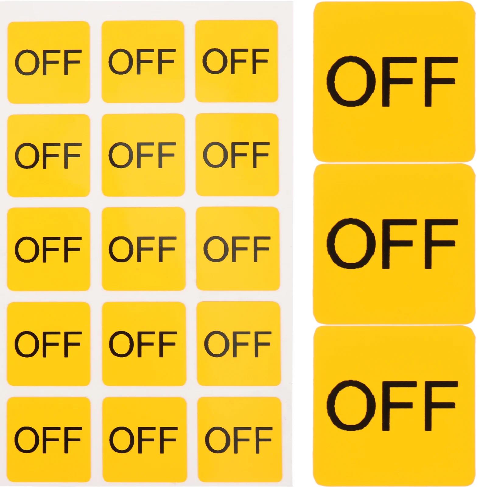 20 Pcs Decorate Switch Button Warning Sticker Stickers Electrical Pvc Self-adhesive Yellow Caution