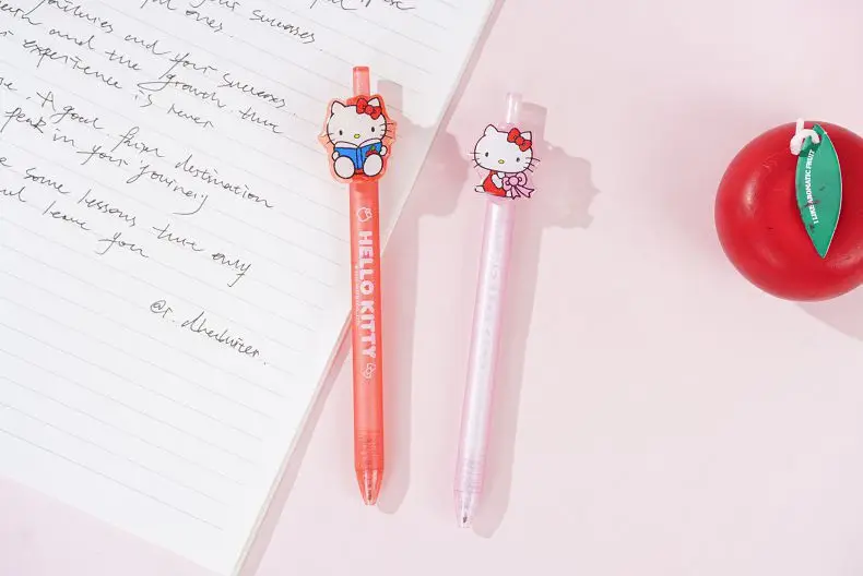 (2 Stück/Set) Sanrio Gelstift Hello Kitty Stifte mit schwarzer Tinte, Schul- und Bürobedarf, Schreibwaren, Geschenke – Detail 3