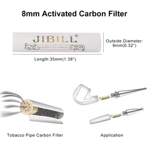 Tabakrauchrohrfilter, aktivierter Kohlenstoffrohrpapierfilter, doppelte Kunststoffseite, Raucheraktive Kohlewerkzeuge, 9 mm, 50pcs Haupt 9 -mm -Cachimbo -Filterverkäufe - №1