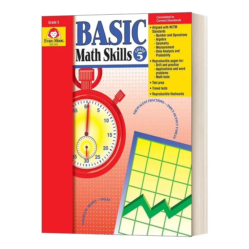 Evan-Moor Basic Math Skills, Grade 5 Workbook,aged 9 10 11 12, English book 9781557999382