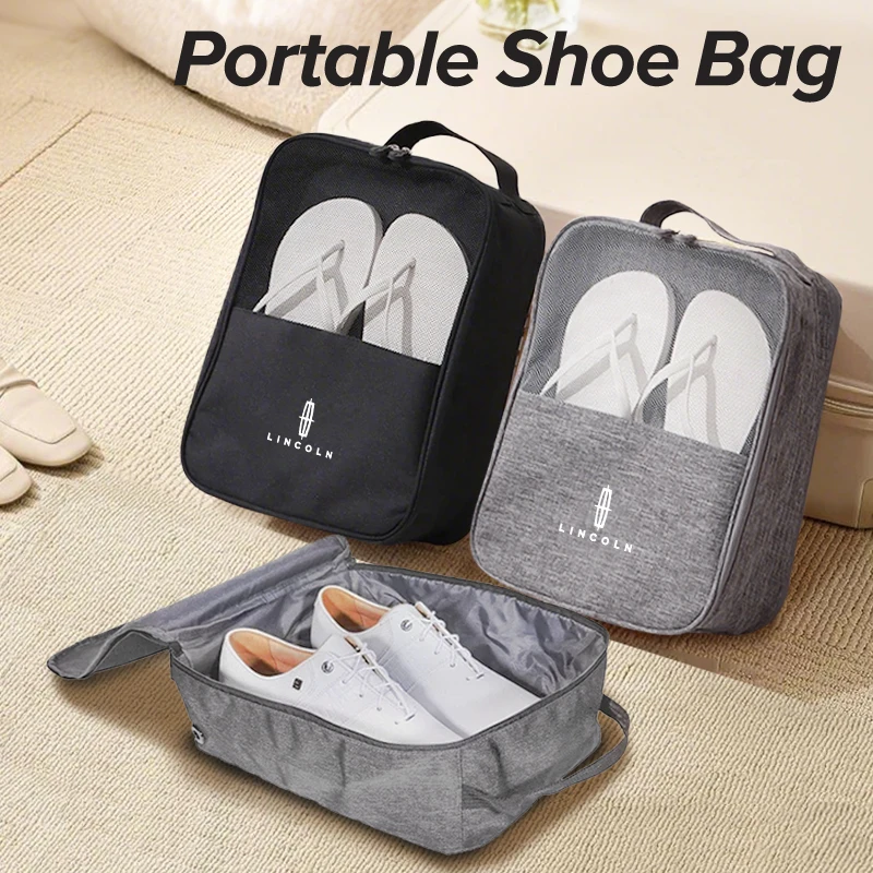 

Car Styling Sneaker Organizer Portable Tote Shoe Bag Travel Tools Case For Lincoln MKZ MKX Aviator Navigator Continental Corsair