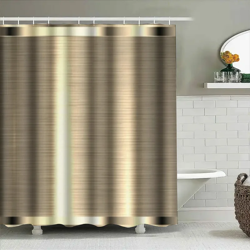 Luxury Golden Shower Curtain: A Touch of Elegance for Your Bathroom Decor This 128 character AliExpress title highlights the lux - view 4