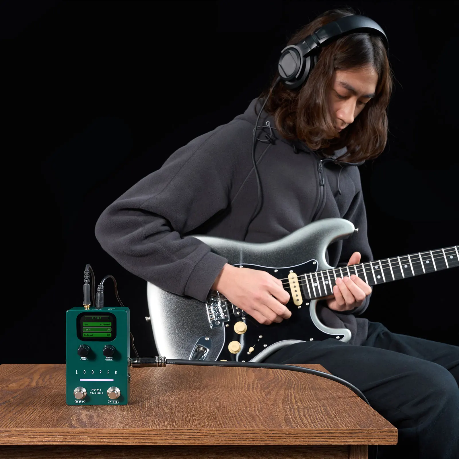 Гитарная педаль Flamma Looper Ff01 Педаль Looper с 40 слотами, время циклирования 160 минут, стерео гитарные педали с экраном для живой