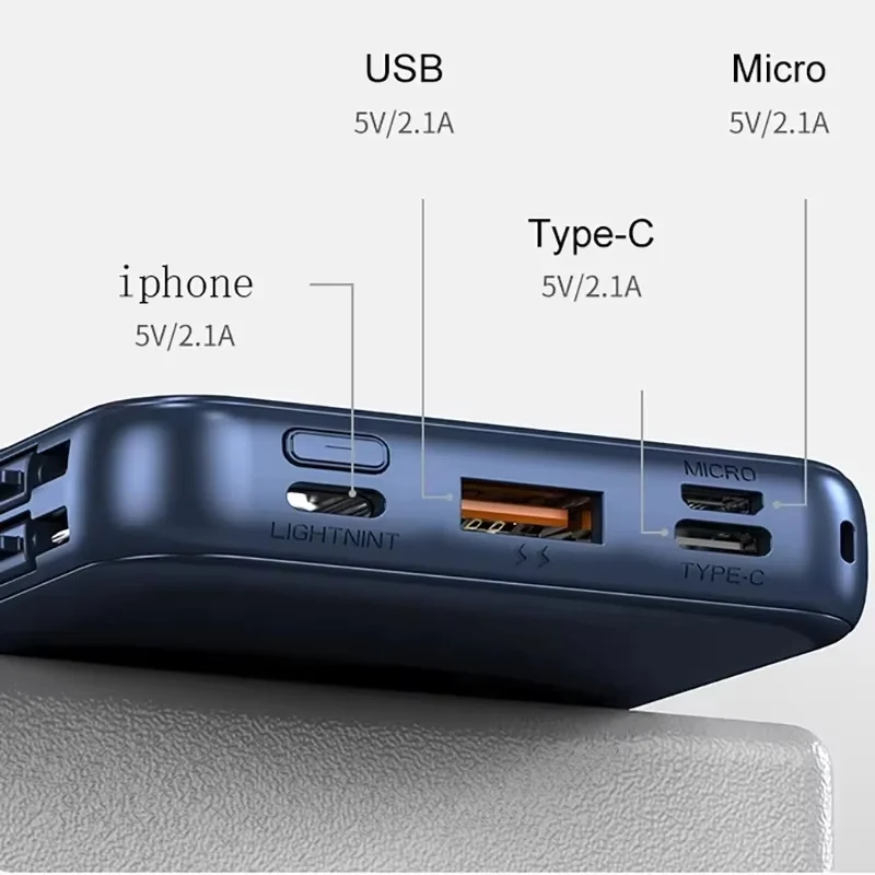 باور بانك VIVO بقدرة 50000 مللي أمبير في الساعة باور بانك مغناطيسي لاسلكي سريع الشحن شاحن Magsafe أسلاك مدمجة بطارية متنقلة لشاومي