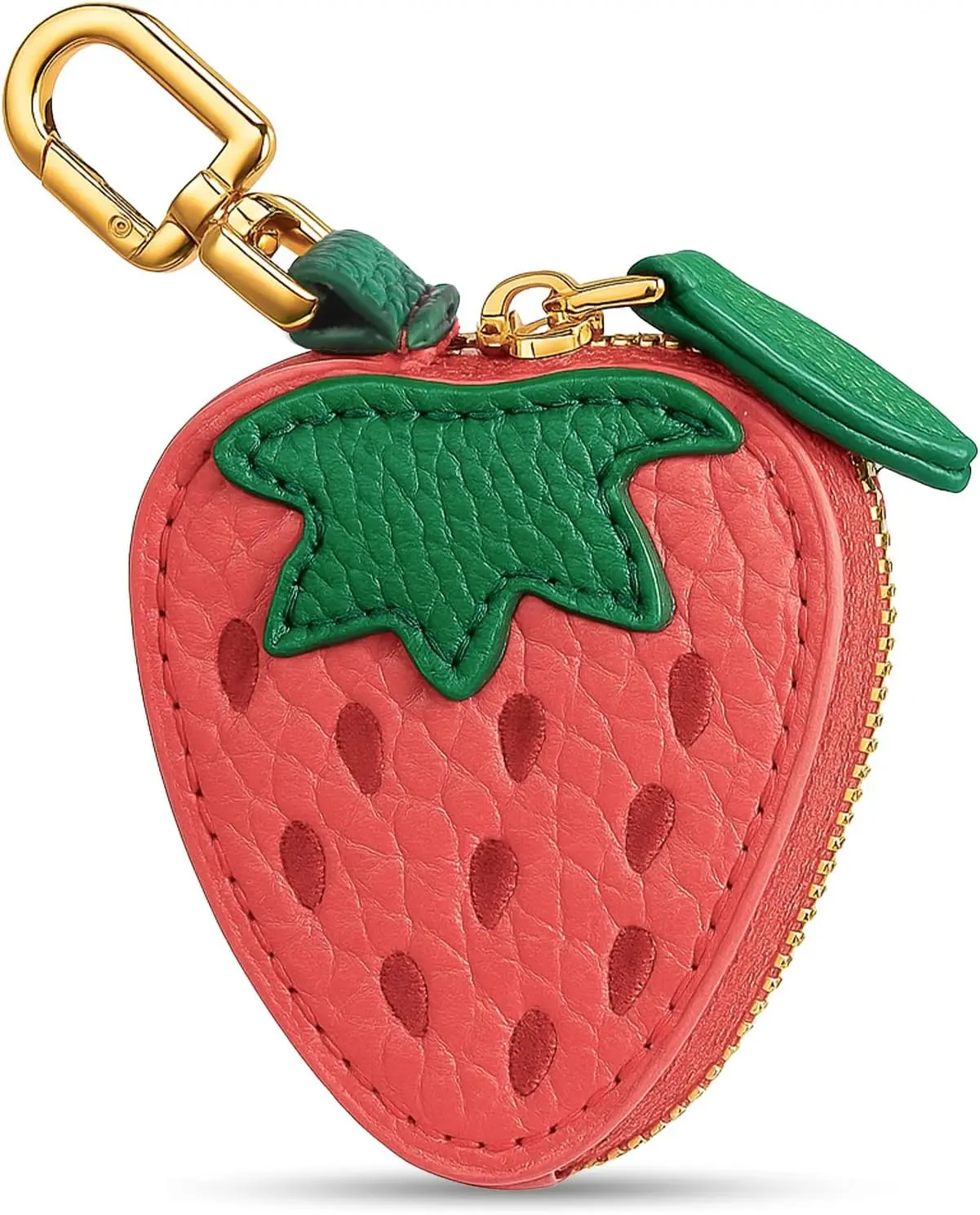 

Mini Strawberry Coin Purse, Fruit Charm Leather Zipper Coin Pouch, Strawberry Keychain Bag Charm for Women, Strawberrys Shortcak