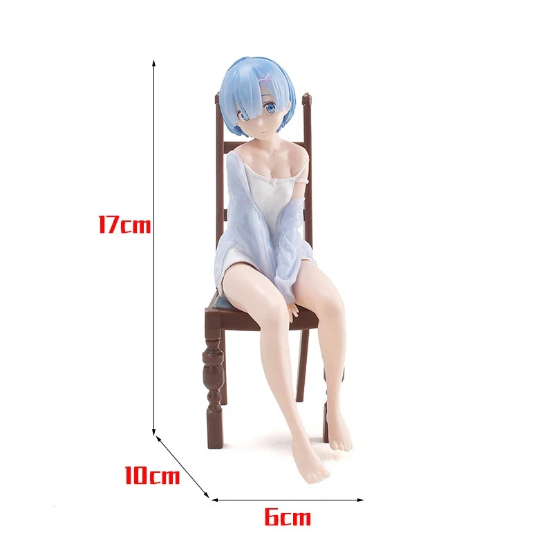 17cm Re Zero Rem Figure Sitting Chair PVC Anime Model For Collectible Desk Decoration Gift view 6
