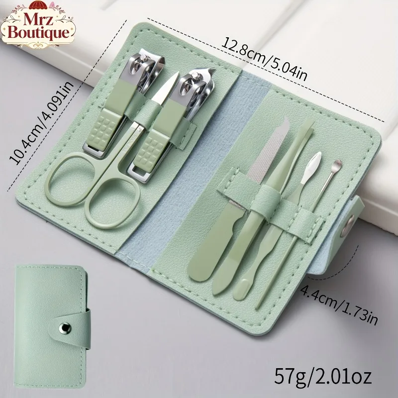 High Quality Stainless Steel Nail Clipper Set, Random Color Nail Care Kit with Clipper File Ear Pick for Home Dorm Travel Gift