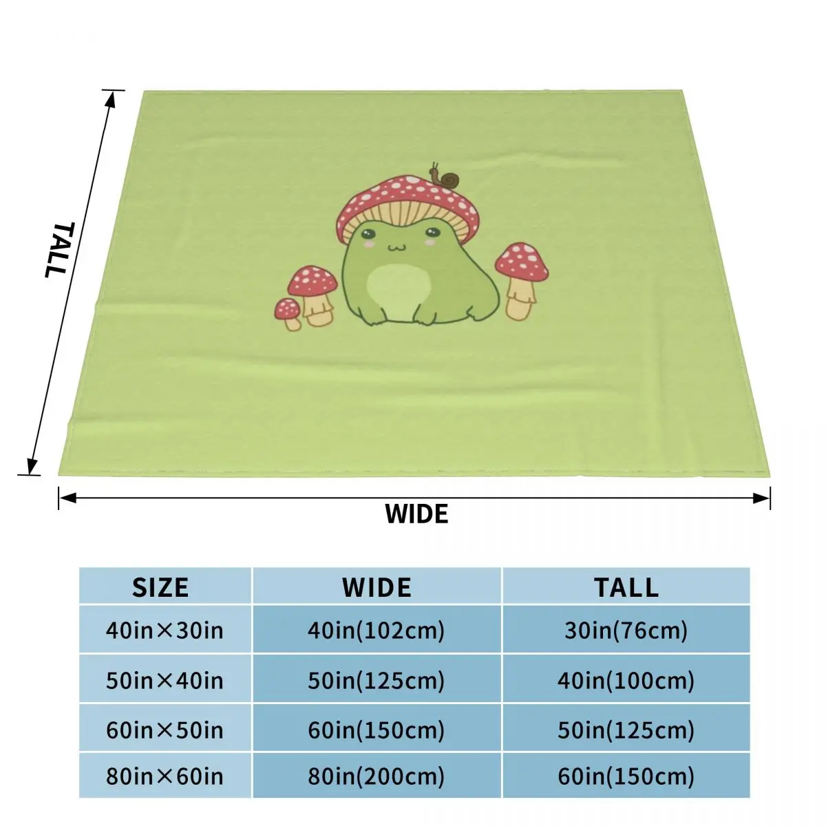 Kawaii Frog with Mushroom Hat: Cottagecore Aesthetic, Toadstool and Snail Companion, Perfect for Frogge Lovers Throw Blanket