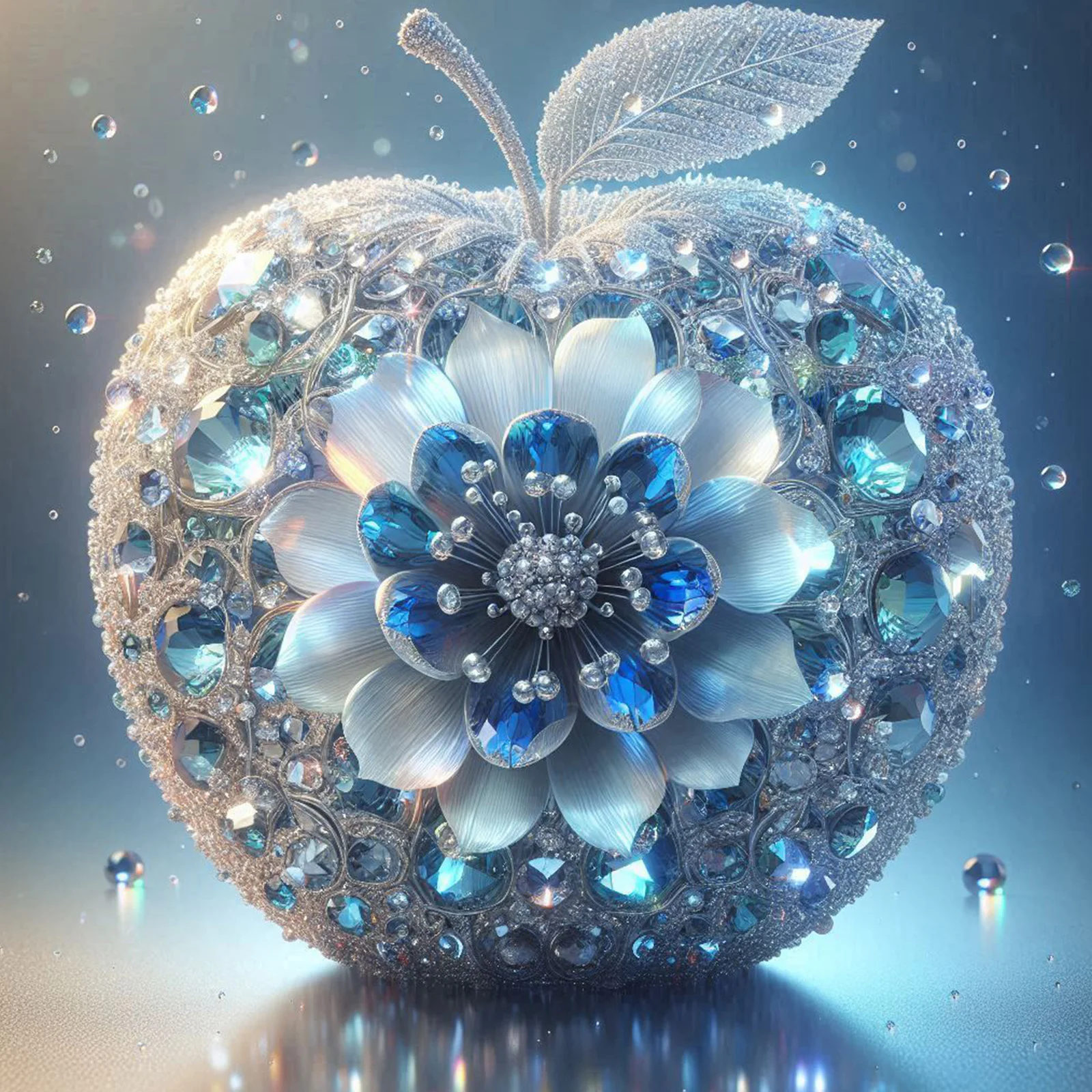 5D Crystal apple Diamond Painting Kit – Easy DIY Round Gem Art, Engaging Craft, 40 * 40cm/15.75 * 15.75in Home Decor