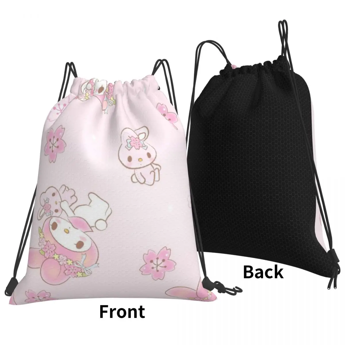 Melody Drawstring Back Pack Bag Travel Storage Package Teenagers Beach Tote Bag School Sport Shoe Bag Portable