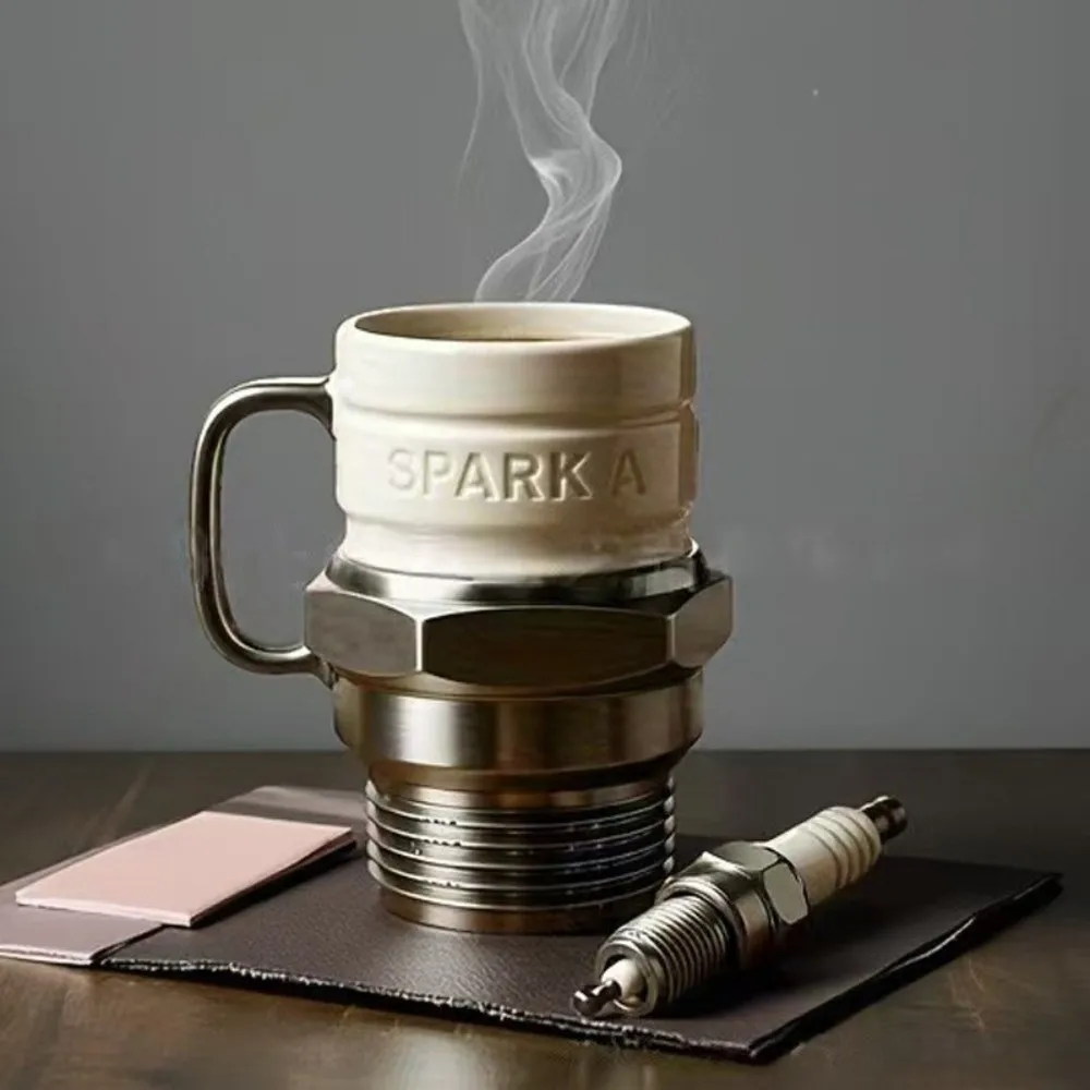 Office Decor Unique Spark Plug Mug Automotive Decorative Industrial Coffee Cup Funny Automotive Themed Mug Coffee Drinking - view 4