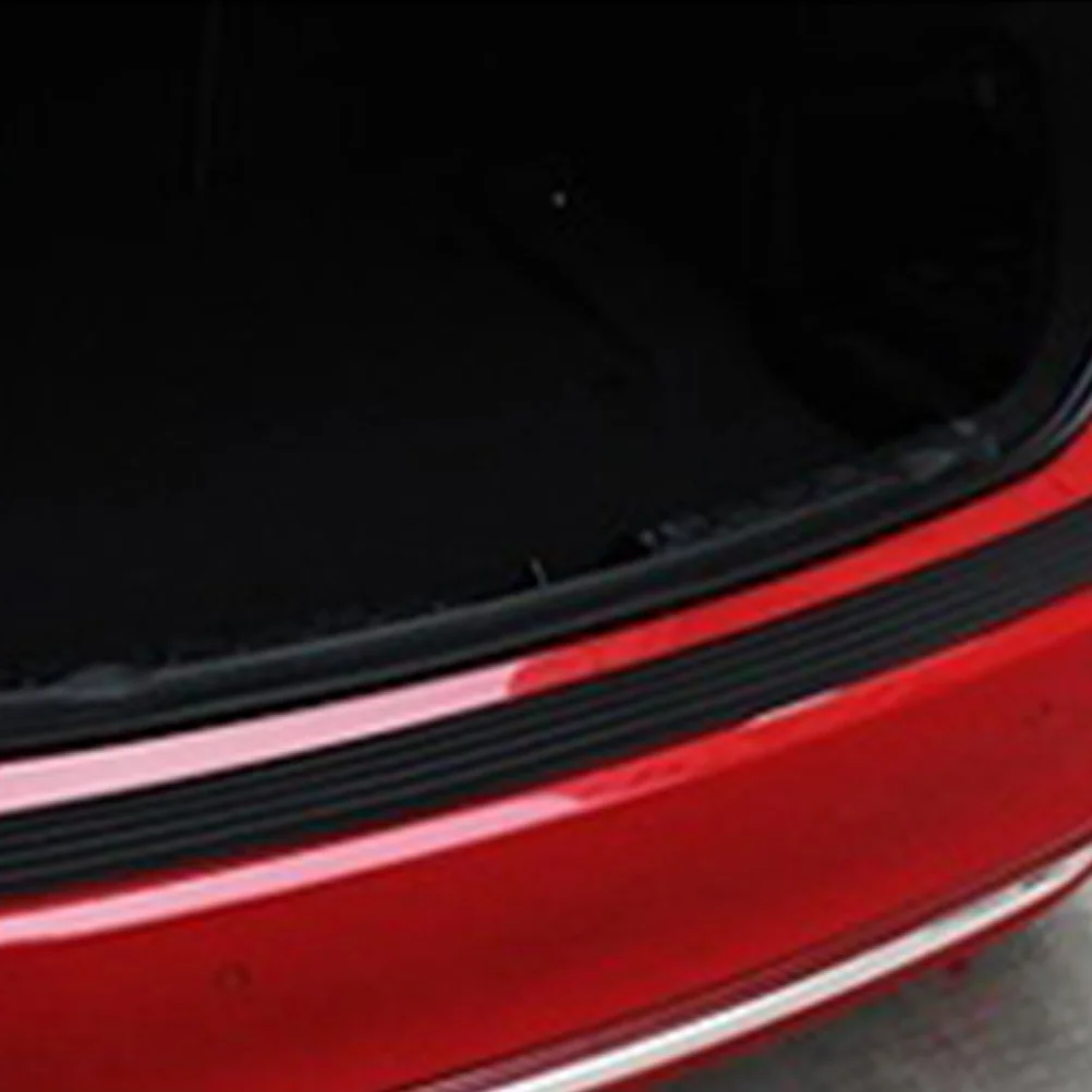 

1pc Car Rear Tailgate Decorative Strip Flexible Bumper Protector Trim Scratch Resistant Rubber Guard Universal Fit Black