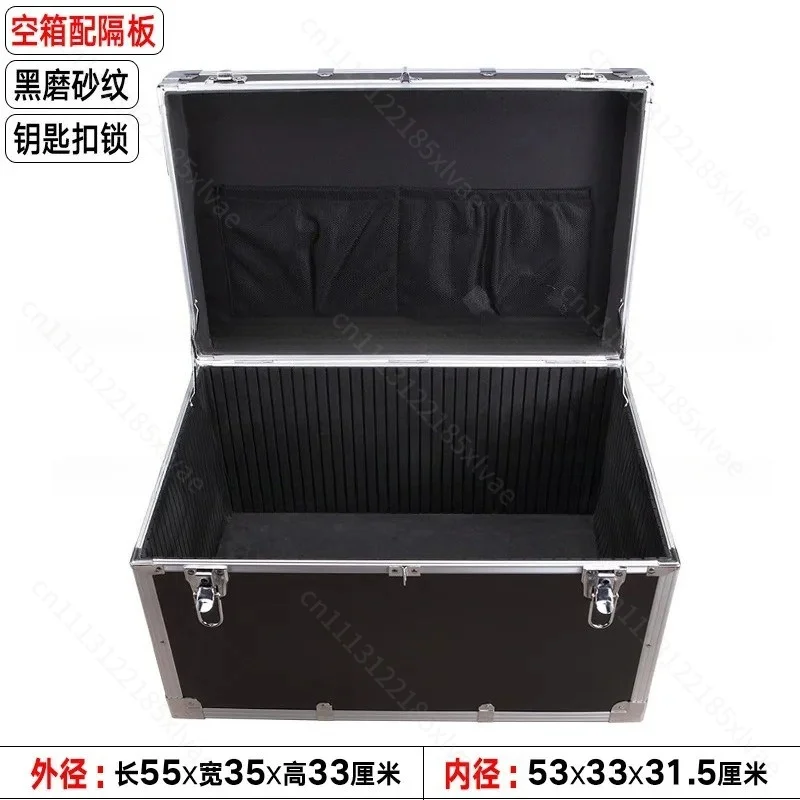 Large Multifunctional Aluminum Alloy Toolbox Portable Heavy-Duty Storage Case for Home Garage and Tool Organization