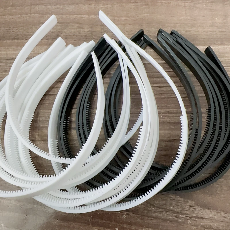 5 sztuk/partia 8mm/10mm szerokości białe czarne zęby Hairbands dziewczyny plastikowe opaski Lady biżuteria ustalenia Diy narzędzia...