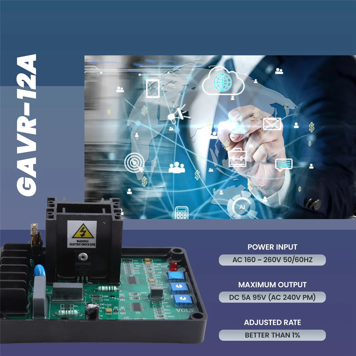 GAVR-12A GAVR 12A AVR para generador, placa reguladora de voltaje automática, accesorios para generador