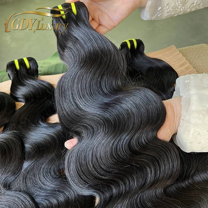 GDYLuxury 100% Unbehandeltes Echthaar Body Wave Bündel Vietnamesische Rohe Jungfrau-Haarverlängerungen Doppelt Gewebt Natürliche Farbe 10-30 Zoll – Detail 11