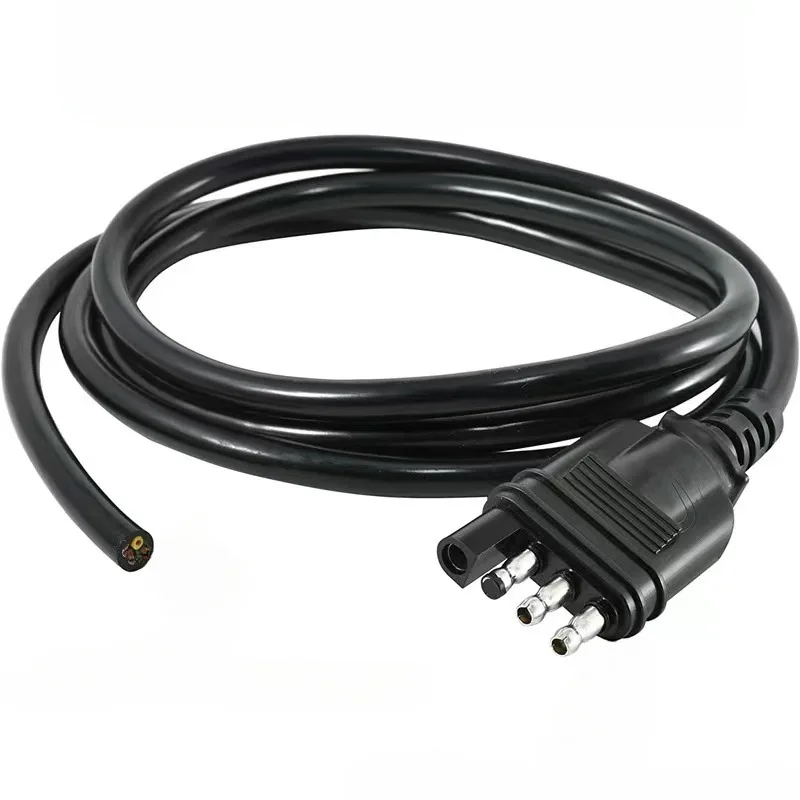 

150 см/300 см 18AWG 4-контактный плоский светильник для прицепа, замена штекера с боковой стороны прицепа, 4-проводной разъем, проводка сцепного устройства прицепа