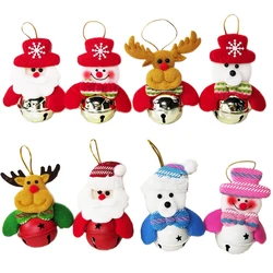 Christmas Bell Doll Pendant Christmas Tree Hanging Bells Ornament Santa Claus Elk Snowman Doll Bells Christmas Decoration 2024