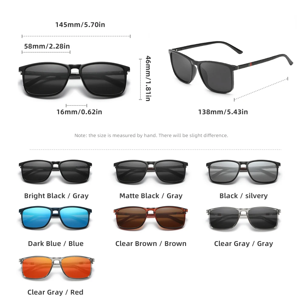 نظارات شمسية للرجال من KINGSEVEN مستقطبة مضادة للوهج بعدسات عاكسة مستطيلة للنساء UV400 ملحقات نظارات مريحة