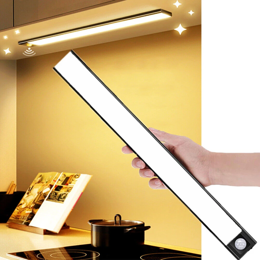 20/40CM LED Night Light PIR Motion Sensor Strip Light Wireless USB Cabinet Light Wardrobe Kitchen Bedroom Cabinet Closet Lamp