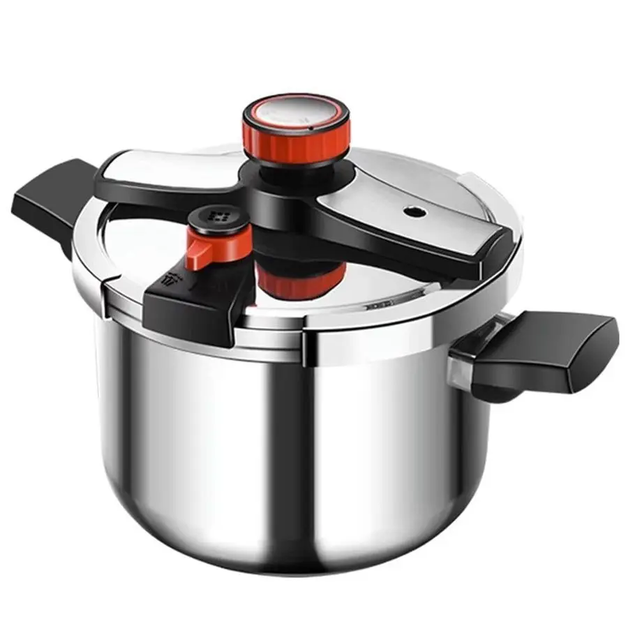 

Steel Pressure Cooker 4 Quart,304 Stainless Steel Cookware with Easy OpeningampClosing Lid, Works on All Cooktops 4 Quart