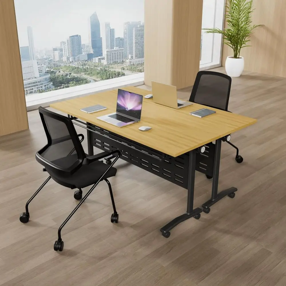 

61-inch Mobile Conference Table with Silent Wheels for Meeting Rooms, Training, and Classrooms