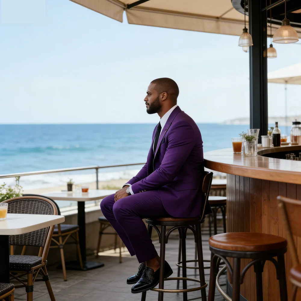 

Elegant Brown Wedding Tuxedo for Men Slim Fit Peak Lapel Formal Groomsmen Suiting Mais Recentes Designs Terno De Casamento