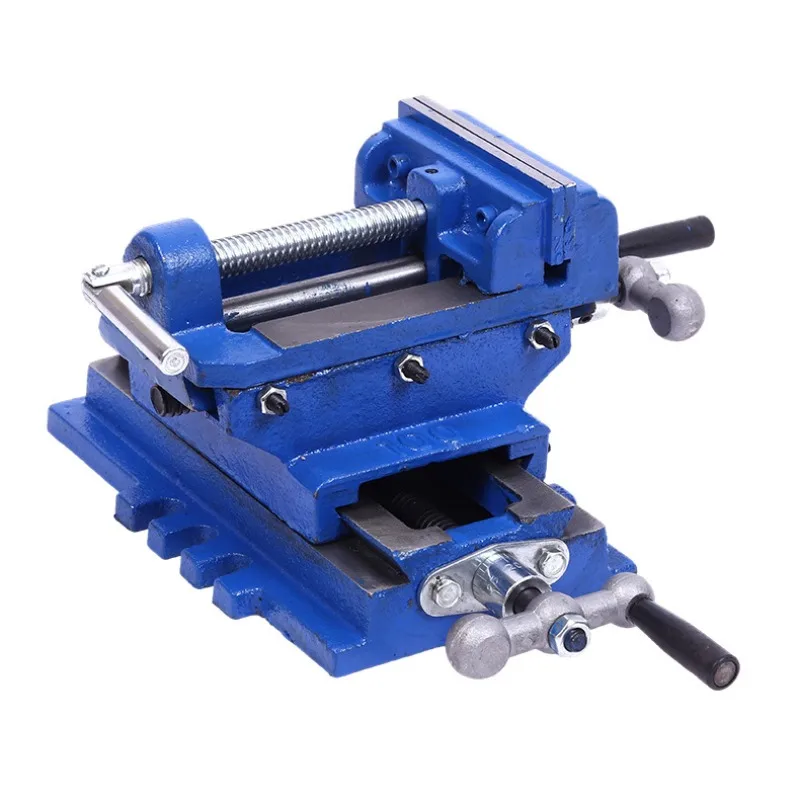 Cross Slide Drill Press Vise 4 Inch Jaw Width, 2 Way X-Y Axis Bench Vise Workbench Vice Clamp, for Woodworking Drilling Machine