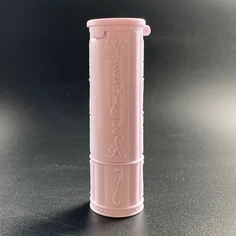 50 Uds. Estuche de lápiz labial de lujo de 12,1mm contenedor vacío tubo de bálsamo labial blanco rosa púrpura con tapa de rosca de espejo embalaje para cosméticos