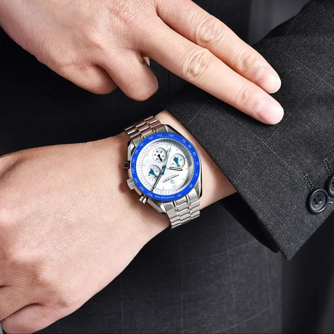 Relojes PAGANI DESIGN para hombre, reloj de cuarzo con Luna aeroespacial azul para hombre, cronógrafo deportivo de velocidad AR, cristal de zafiro, nuevo reloj 2024