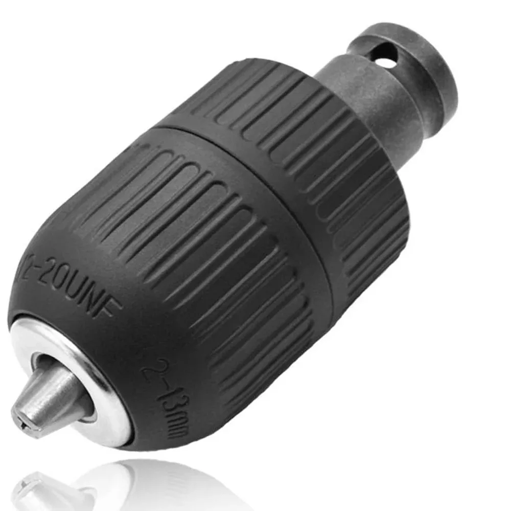 Drill Chuck With 1/2inch Chuck Socket Square Female Adapter,1/2-20UNF Quick Grip Keyless Chuck 2mm~13mm(0.08"~0.51") Clamp Range