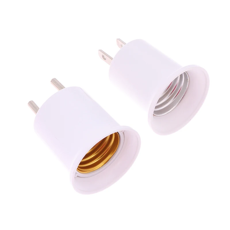 1Pc America European Plug E27 Lamp LED Bulbs Base E27 To EU US Plug Lamp Holder Converter Socket Adapter White Light Socket