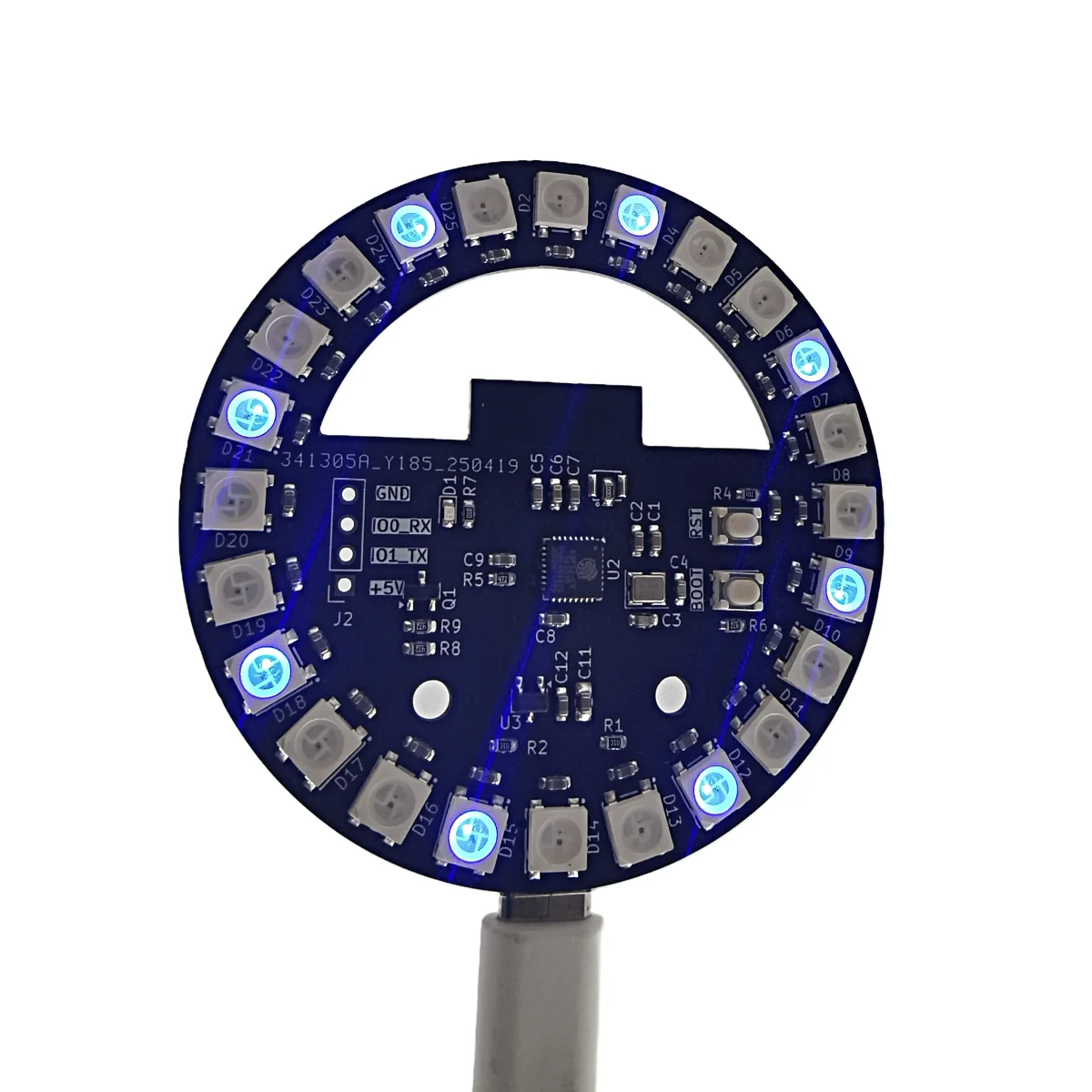 WLED ESP32-C3 Development Board Circular Colorful Light WS2812B Circular Atmosphere Light Case Esports Colorful Light