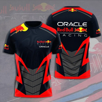 Red Bull Racing Pattern Men's T-shirt 3D Printing Summer Men's Round Neck Top Outdoor Extreme Sports Red Bull Mountain Bike Top