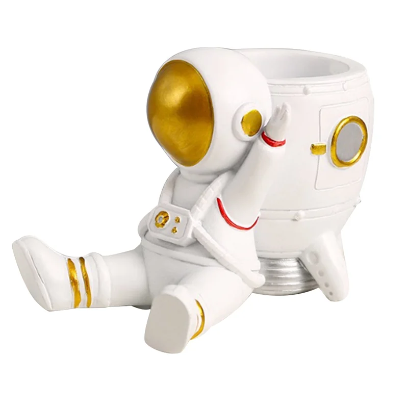 Astronaut Pen Holder /Pencil Pen Cup Holder,Astronaut Figurines Children's Room Desk Decor,Ornament Gift for Space Lover