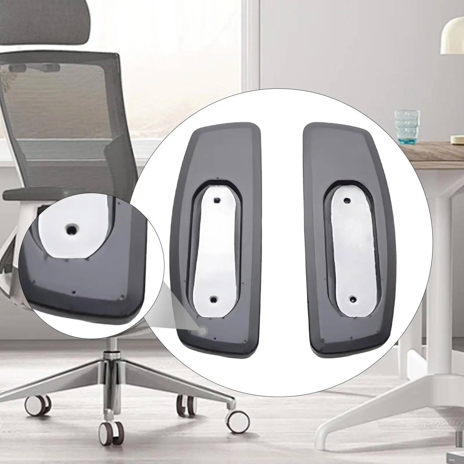 オフィスチェアアームレストパッド2個、交換用、肘クッション、快適、アームパッドアームレストクッション、リビングルーム、ダイニングルーム用