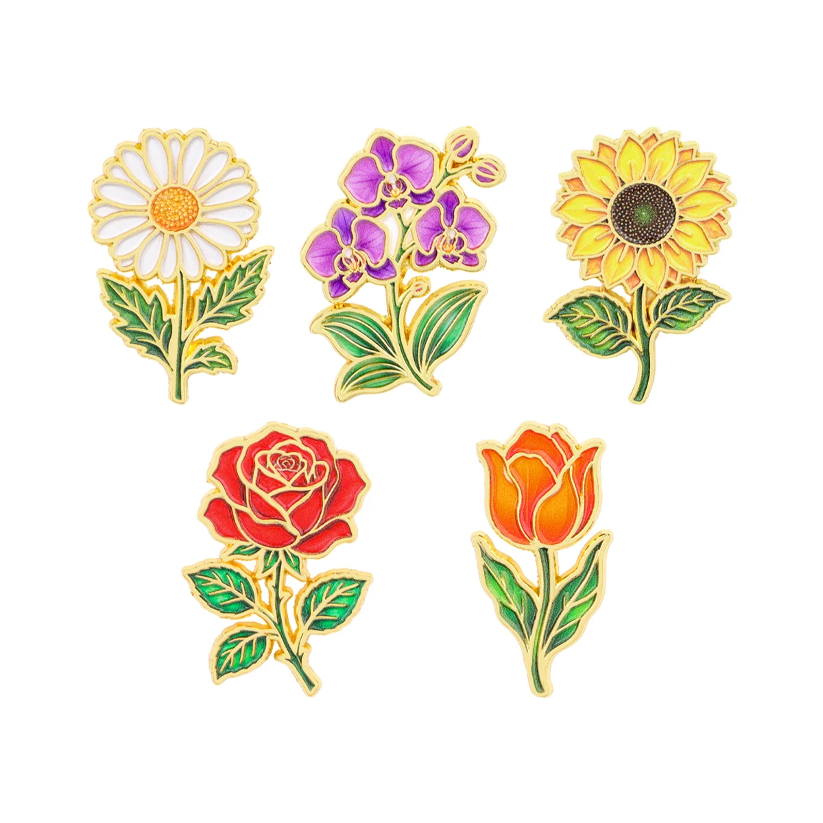 Flowers Enamel Pin Rose Brooch Pines Lapel Pins Badge on Backpack Clothing Accessories Fashion Jewelry Valentine's Day Gifts