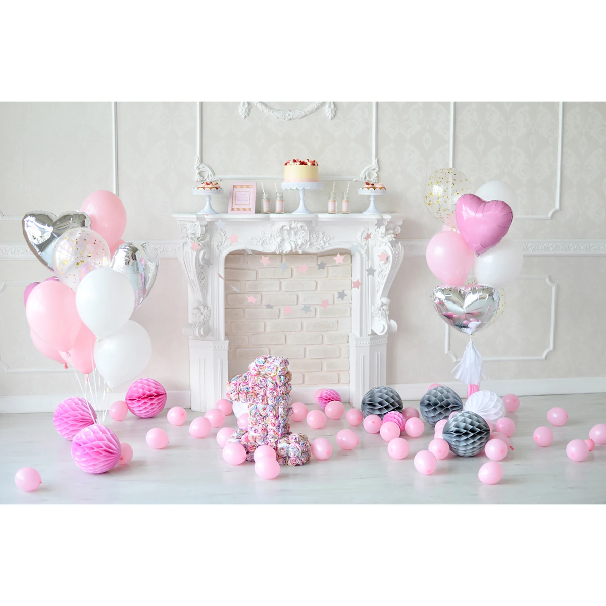 

1St Birthday Backdrop Cloth 5X3Ft Wrinkle Free Photography Background Kids Party Decor Durable Premium Material For