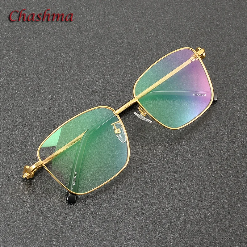 Chashma Prescription Glasses Frame Men Rectangle Pure Titanium Elegant Optical Eyewear Design Fashion High End Ultra Light Gafas