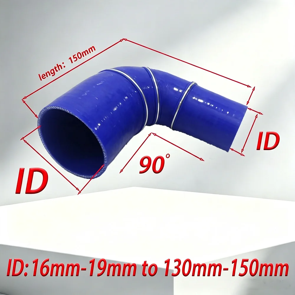Thickened Silicone Pipe Elbow Variable Diameter Red Cloth Clamped Cooling Water Pipe for HVAC/R Plumbing Intermediate Part