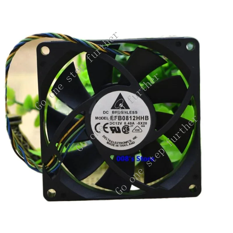 WYORESY New Radiator CPU Cooler Fan For Industrial Server PC EFB0812HHB -5X20 80*80*15MM 12V 0.4 A 4 Pins PWM Axial Cooling