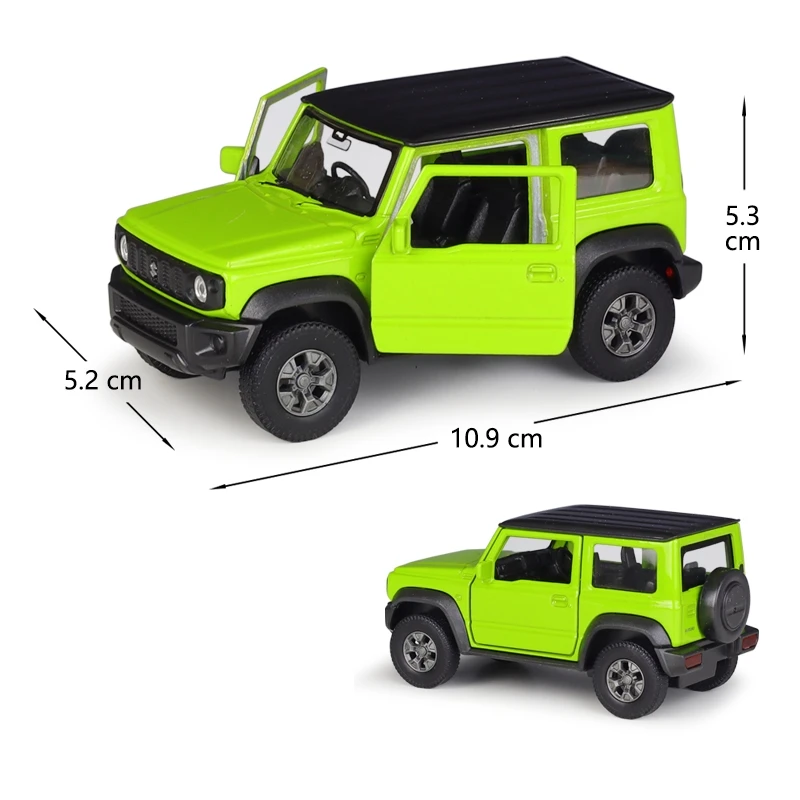 Modelo de coche de juguete SUZUKI Jimny para niños, vehículo todoterreno SUV en Miniatura de Metal fundido a presión, Colección extraíble, regalo