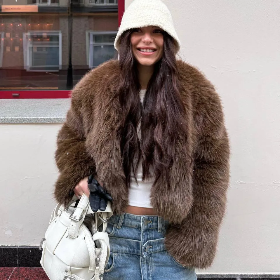 New Women's Faux Mink Fur Coat Slim Fit High Quality Long Winter Warm Thick Coat Jacket Large Size Warm Fashion OuterwearWarm