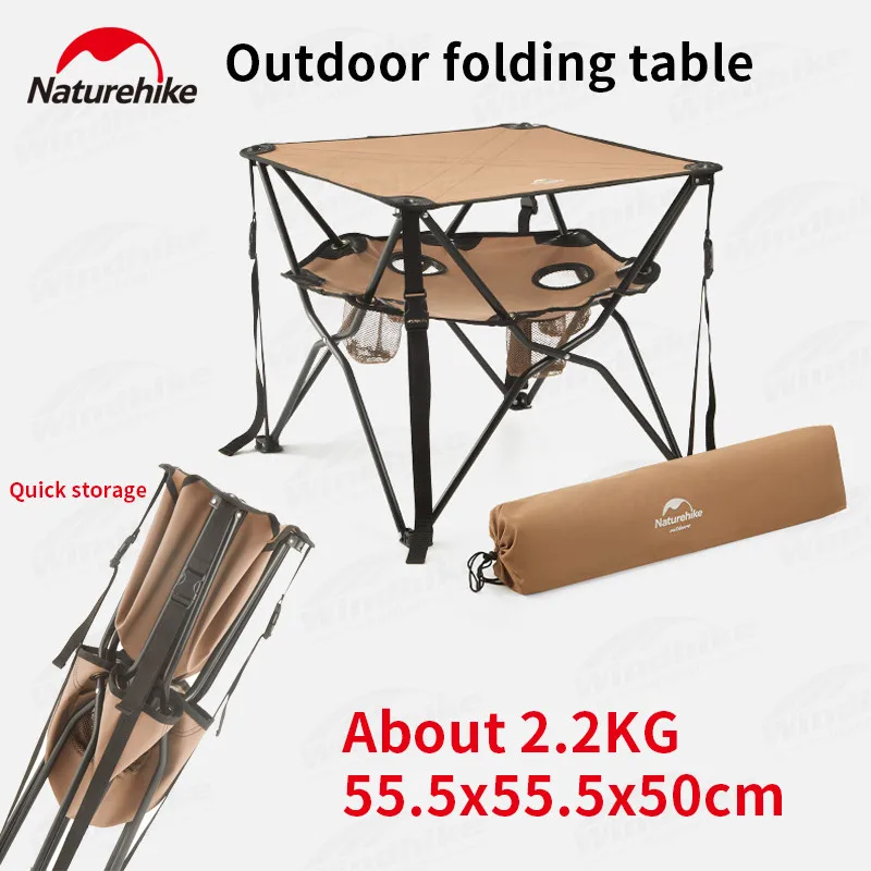 

Naturehike Outdoor Portable Folding Camping Table One Click Storage X-Shaped Bracket Picnic Fishing BBQ Ultralight Dining Table