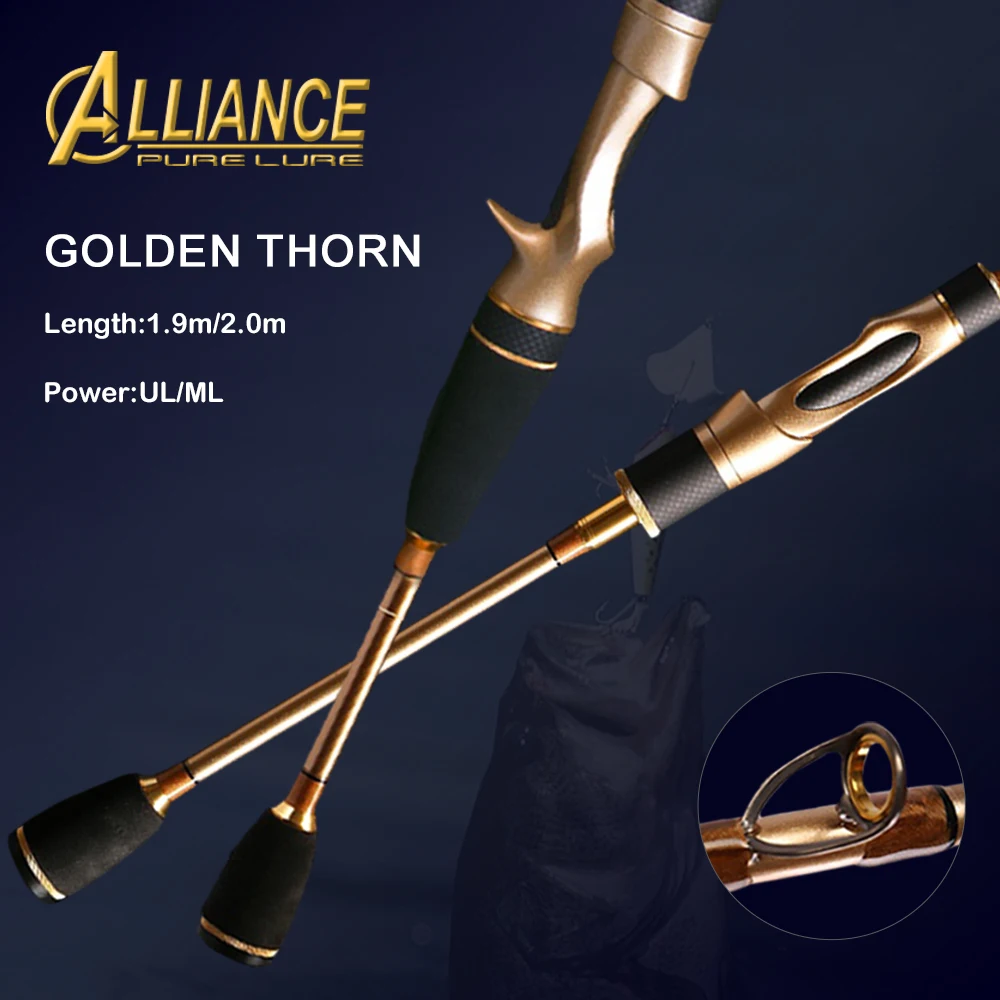

GOLDEN THORN UL L Power MF Спиннинговые удочки для литья, 1,9 м, 2,00 м, LS, направляющая Carbon Act, дорожная удочка для приманки