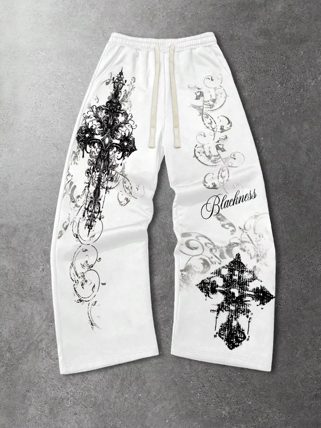 2026 Trendy New Y2K Gothic Printed Pants Men's and Women's Running Pants Retro Rock Straight Pants Fashion Street Casual