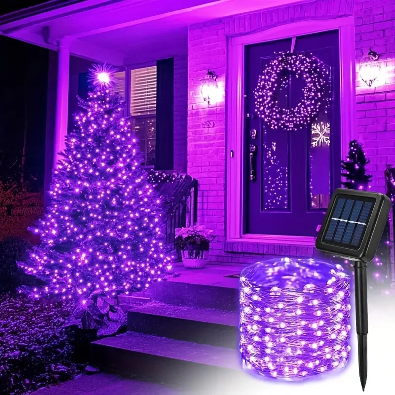 

Wedding Outdoor Solar Copper Wire LED Light String Holiday Garden Summer Tree Camping Party Decoration Solar Garland Lamp
