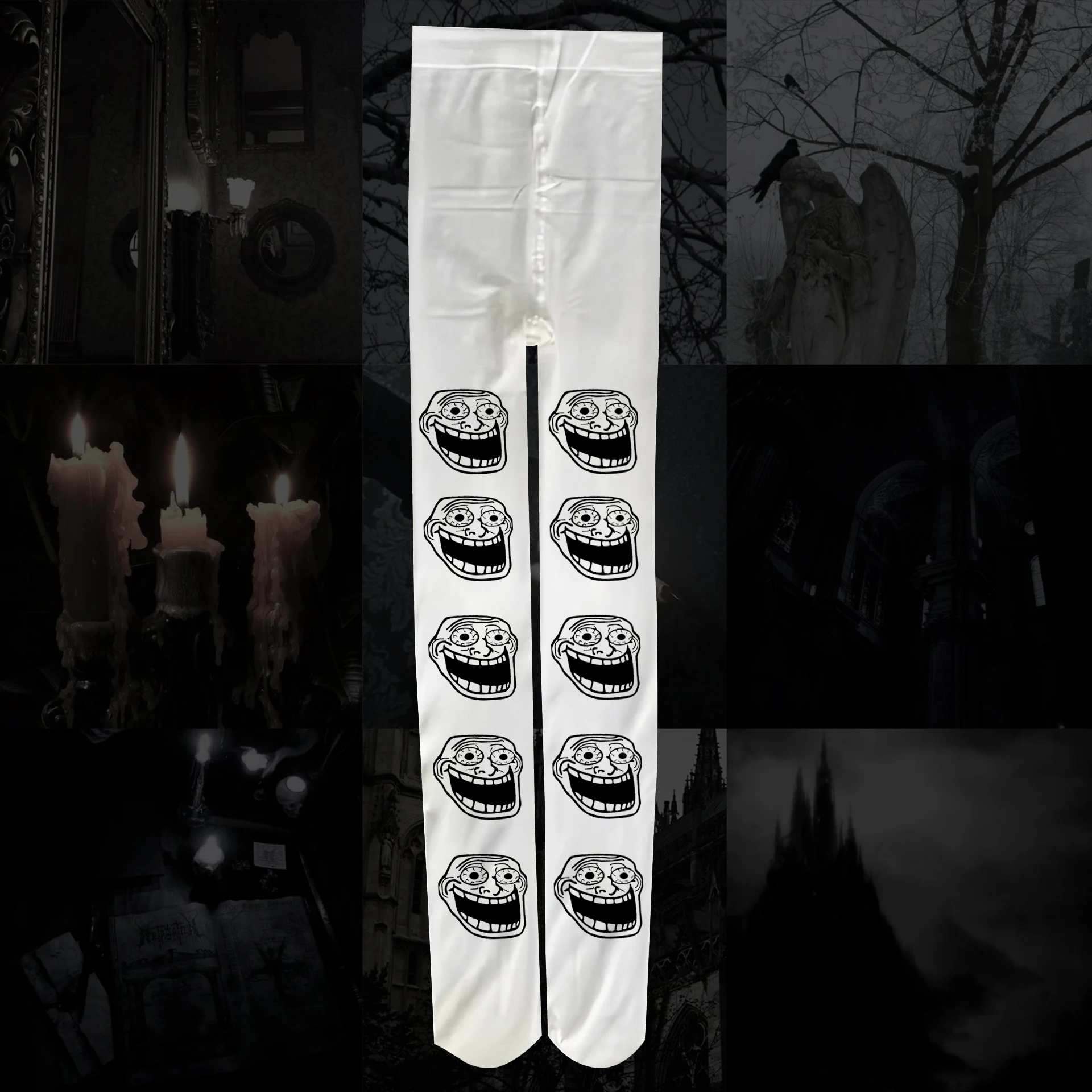 

Gothic Punk Cute Print Long Socks Harajuku Over Knee Thigh High Stockings Style Cute Socks Kawaii Women socks Emo girls baby