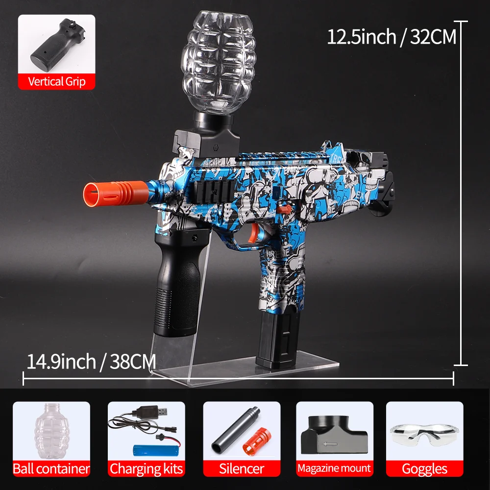 UZI ชาร์จไฟฟ้า Blaster - ปืนของเล่นกลางแจ้งอัตโนมัติสําหรับทีมต่อสู้ - ของขวัญในอุดมคติ (ไม่รวมกระสุน)